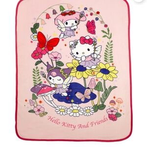 Hello Kitty Fairy Pink Floral Throw Blanket